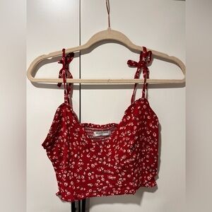 Melrose Place Red Floral Women's Top